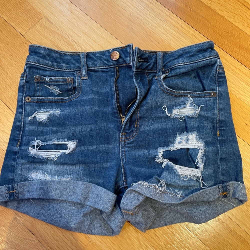 american eagle stretch jean shorts!